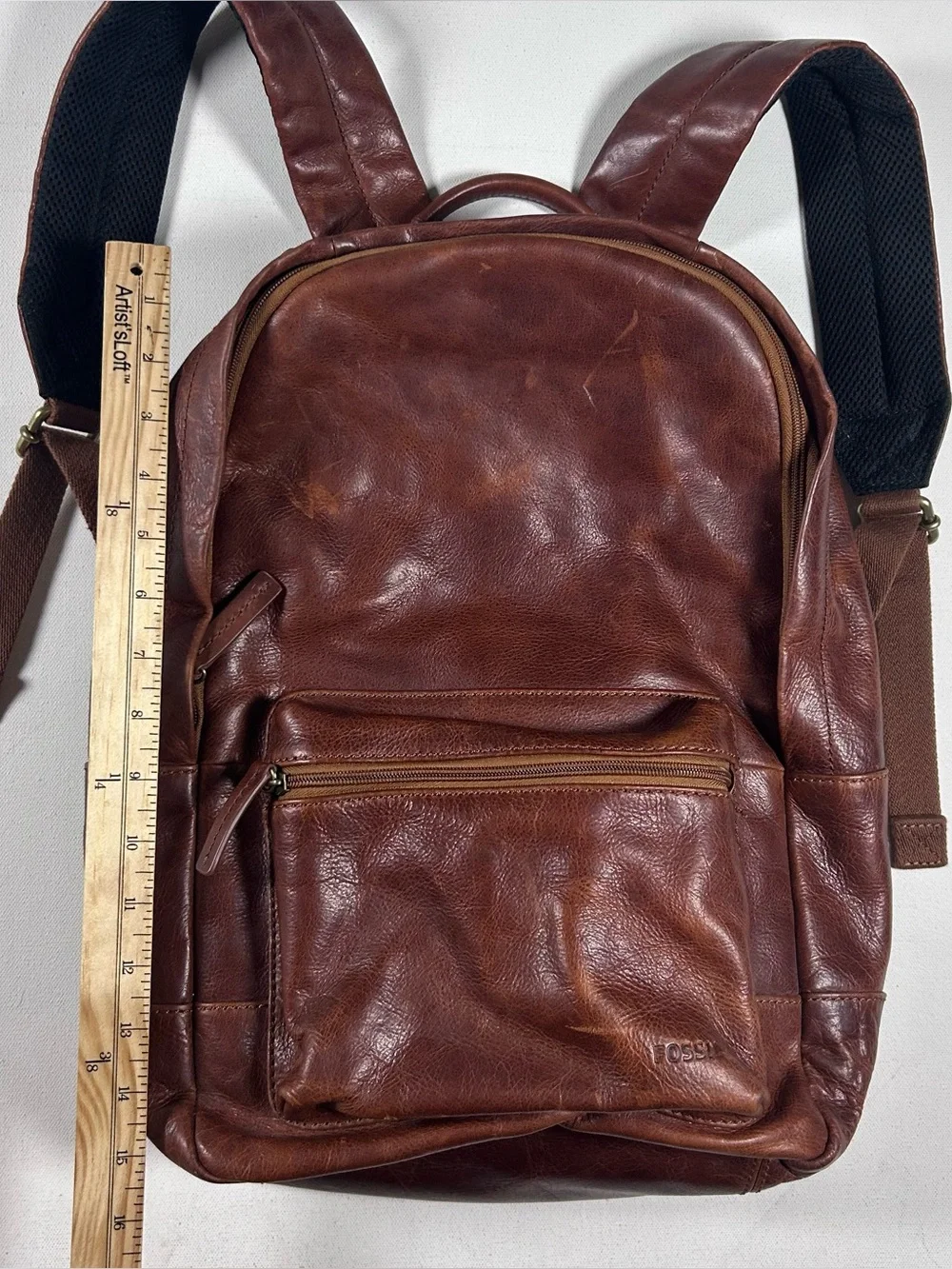 Fossil Estate Backpack/Laptop Bag - Cognac - Genuine Leather - Barely Used